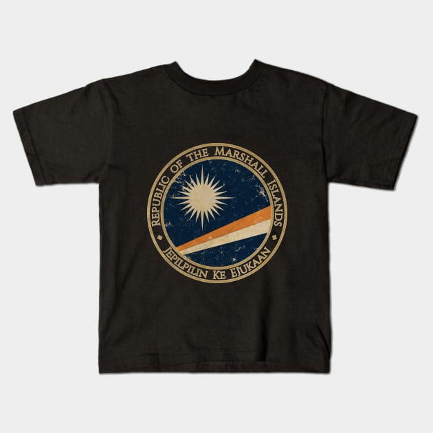 Vintage Republic of the Marshall Islands Oceania Oceanian Flag Kids T-Shirt by DragonXX